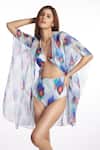 Buy_Kai Resortwear_White Georgette Print Ikat Open Dream Cape For Women_at_Aza_Fashions