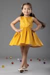 Buy_Darleen Kids Couture_Yellow Silk, Satin, Taffeta Sequins Celina Dress _at_Aza_Fashions