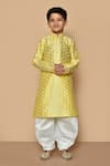 Buy_Aryavir Malhotra_Yellow Silk Printed Floral Kurta And Patiala Set _at_Aza_Fashions