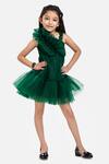 Buy_Byb Premium_Green Polyester Ruffles Asymmetric Dress _at_Aza_Fashions