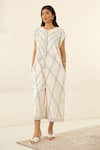 Buy_Cotton and Clay_White Silk Voile Hand Block Printed Round Jumpsuit  _at_Aza_Fashions