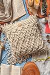 Shop_Karighar_Off White Natural Cord And Fabric Lining Boho Fringed Cushion Cover_at_Aza_Fashions