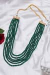 Buy_Ruby Raang_Green Faux Stones Layered Necklace _at_Aza_Fashions