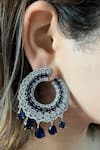 Buy_Mozaati_Blue Stones Falak Embellished Earrings _at_Aza_Fashions