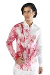 Buy_Rohit Gandhi + Rahul Khanna_White Cotton Digital Print Tropical Patterns Shirt _at_Aza_Fashions