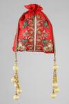 Buy_ClutcH'D_Red Embroidery Silk Potli Bag _at_Aza_Fashions