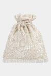 Buy_Aanchal Sayal_Ivory Embroidered Bella Velvet Handmade Potli Bag_at_Aza_Fashions