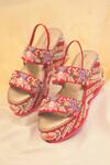 Buy_Around Always_Red Embroidery Avni Bridal Wedges _at_Aza_Fashions