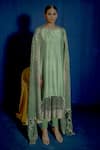 Buy_Romaa_Green Kurta Silk Dupion Hand Embroidered Zardozi Anarkali Set With  _at_Aza_Fashions