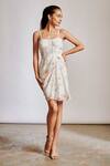 Buy_Pocket Stories_Off White Crepe Sweetheart Neck Abstract Print Short Corset Dress _at_Aza_Fashions