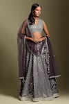 Buy_Two Sisters By Gyans_Purple Blouse Sequin And Zari Work Lehenga Set_at_Aza_Fashions