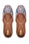 Buy_Imlee Jaipur_Blue Printed Flower Juttis _at_Aza_Fashions