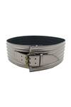 Shop_Trov_Grey Ash Metallic Belt _at_Aza_Fashions