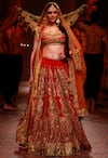 Shop_Preeti S Kapoor_Red Silk Embroidered Lehenga Set _at_Aza_Fashions