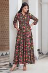 Buy_Rivaaj Clothing_Multi Color Floral Shirt Collar Maxi Dress _at_Aza_Fashions