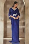 Buy Seema Thukral Blue Chiffon, Satin Embroidery V-neck Neckline Kaftan at Aza Fashions Buy_Seema Thukral_Blue Chiffon, Satin Embroidery V-neck Neckline Kaftan _at_Aza_Fashions