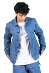 Buy_Theorem_Blue 100% Cotton Bio-washed Explora Melange Denim Jacket  _at_Aza_Fashions