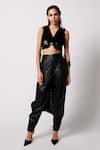 Buy_431-88 By Shweta Kapur_Black Japanese Leather Cargo Pant  _at_Aza_Fashions