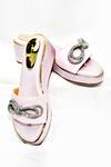 Buy_Foot Fuel_Pink Crystals Mini Love Strap Embellished Wedges _at_Aza_Fashions