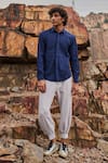 Buy_Dash and Dot_Blue 100% Organic Cotton Pintucked Pleats Shirt  _at_Aza_Fashions