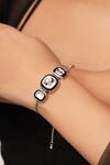 Shop_Isharya_White Crystals And Enamelled Bougie Bezel Bracelet_at_Aza_Fashions