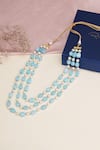 Buy_Ruby Raang_Blue Beads Colorblock Layered Necklace _at_Aza_Fashions