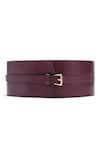 Buy_Trov_Maroon Luca Buckle Broad Belt _at_Aza_Fashions