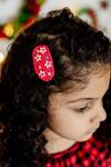 Buy_The Peach Street_Red Crocheted Christmas Snap Clips (Set of 2) For Girls_at_Aza_Fashions