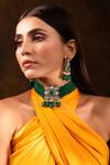 Shop_Ishhaara_Gold Plated Stones Layered Onyx Necklace Set _Online_at_Aza_Fashions