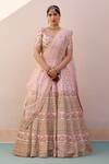 Buy_Angad Singh_Pink Silk, Net Sequins, Embroidery, Zari Bridal Lehenga Set _at_Aza_Fashions