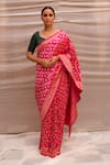 Buy_Priyanka Raajiv_Pink Banarasi Silk Woven Floral Lamika Saree _at_Aza_Fashions