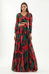 Buy Koai Multi Color Chiffon Abstract V Neck Pattern Wrap Top at Aza Fashions Buy_Koai_Multi Color Chiffon Abstract V Neck Pattern Wrap Top _at_Aza_Fashions