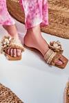 Buy_THE EPISODE_Brown Shells And Pearls Toasted Almonds Embellished Flats _at_Aza_Fashions