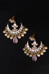 Buy_Osvag India_Gold Plated Diamonds, Stones Semi Precious Polki Embellished Earrings _at_Aza_Fashions