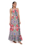 Buy_PS Pret by Payal Singhal_Red Crepe Printed Enchanted Halter Dress  _at_Aza_Fashions