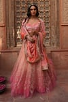 Buy Ruhr India Pink Net, Silk Velvet, Lining Lycra Sequin, Gota Ombre Embroidered Lehenga Set at Aza Fashions Buy_Ruhr India_Pink Net, Silk Velvet, Lining Lycra Sequin, Gota Ombre Embroidered Lehenga Set _at_Aza_Fashions