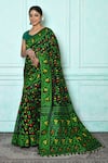 Buy_Adara Khan_Multi Color Silk Cotton Woven Abstract Pattern Flower Jamdani Saree_at_Aza_Fashions