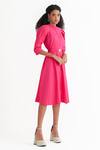 Buy_Notebook_Pink Cotton Poplin Plain Darcie Constructed Pleated Shirt Dress _at_Aza_Fashions