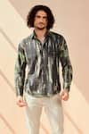 Buy_Seven_Grey Cotton Satin Tie-dye Miramar Shirt _at_Aza_Fashions