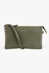 Tan & Loom_Green Textured Commuters Leather Sling Bag _Online_at_Aza_Fashions