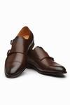 Buy_dapper Shoes_Brown Toe Cap Double Monk Strap Shoes_at_Aza_Fashions