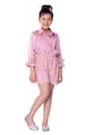 Buy_Littlecheer_Pink Satin Hotsy Frilled Pleated Jumpsuit _at_Aza_Fashions