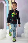 Buy Hoity Moppet Black Cotton Embroidery Hungry Caterpillar Shirt at Aza Fashions Buy_Hoity Moppet_Black Cotton Embroidery Hungry Caterpillar Shirt _at_Aza_Fashions