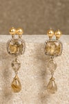 Buy_Tarun Tahiliani_Gold Plated Fresh Water Pearls Routille Long Earrings _at_Aza_Fashions