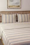 Buy_House This_Blue 100% Cotton Shivalik Stripe Pattern Bedcover _at_Aza_Fashions