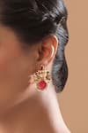 Buy_Tizora_Gold Plated Kundan Carved Parrot Earrings _at_Aza_Fashions