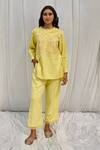 Buy_Ayaka_Yellow 100% Organic Cotton Made With Soyabean Fibres Straight Top  _at_Aza_Fashions