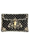 Buy_Kokommo_Black Embellished Delphine Embroidered Clutch _at_Aza_Fashions