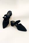Buy_The Alter_Black Solid Beverly Bow Block Heels _at_Aza_Fashions