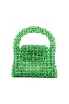 Buy_Adorn My Wish_Green Embellished Mini Square Shaped Bag _at_Aza_Fashions